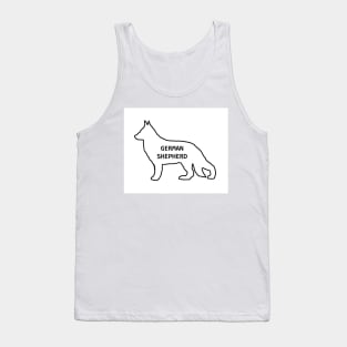 german shepherd white name silhouette Tank Top